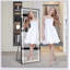 Miroir vertical pleine longueur 64 po x 21 po avec DEL, support à intensité variable et réglable, cadre en aluminium