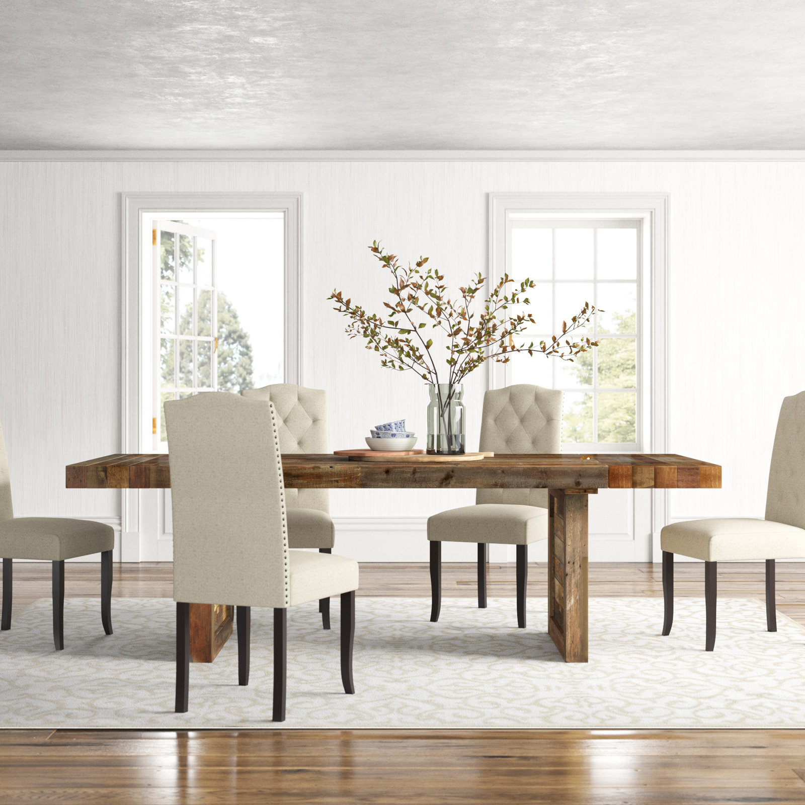 Lafond 82" Pine Dining Table, Natural