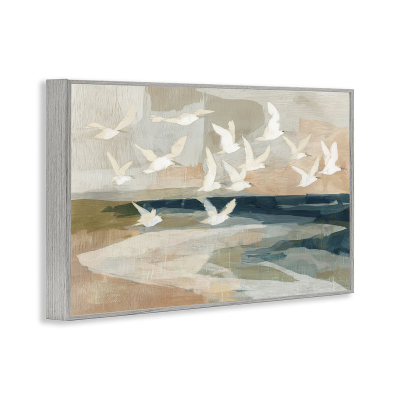 Oiseaux en vol au-dessus de l'eau, estampe numérique, design par Chromatique Tempête Studio, 12 x 18