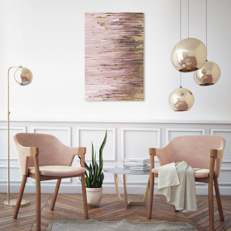 «Blush Rains Duet I», peinture sur toile, H 30 po x l 20 po, Toile tendue