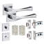 Straight Astrid Premium Design Bathroom Door Handles on Square Rose in Matt Black Finish