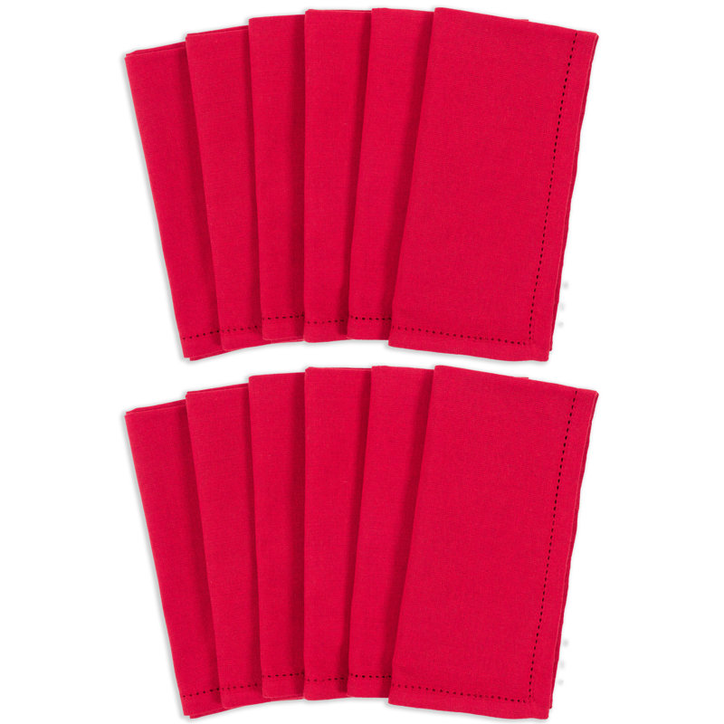 Lineberger Cotton Blend Square Napkin, Red