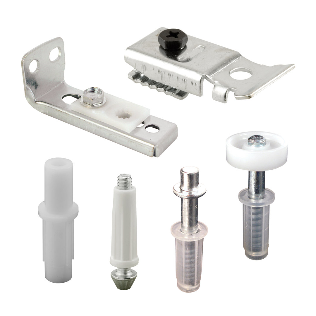 Bi-Fold Door Hardware Repair Kit  Includes Top and Bottom Brackets, Top and Bottom Pivots and Guide Wheel  Door Repair Kit for 1 In. to 1-3/8 In. Thick Doors Up To 50 Lbs. (1 Kit) Prime-Line