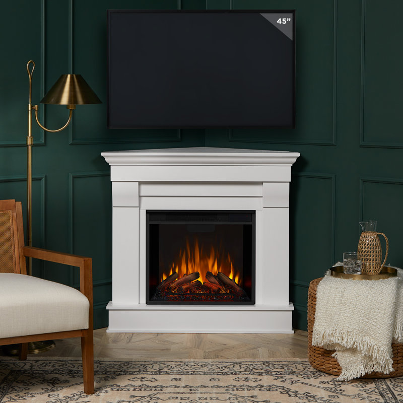 Chateau 41" Corner Electric Fireplace by Real Flame, White