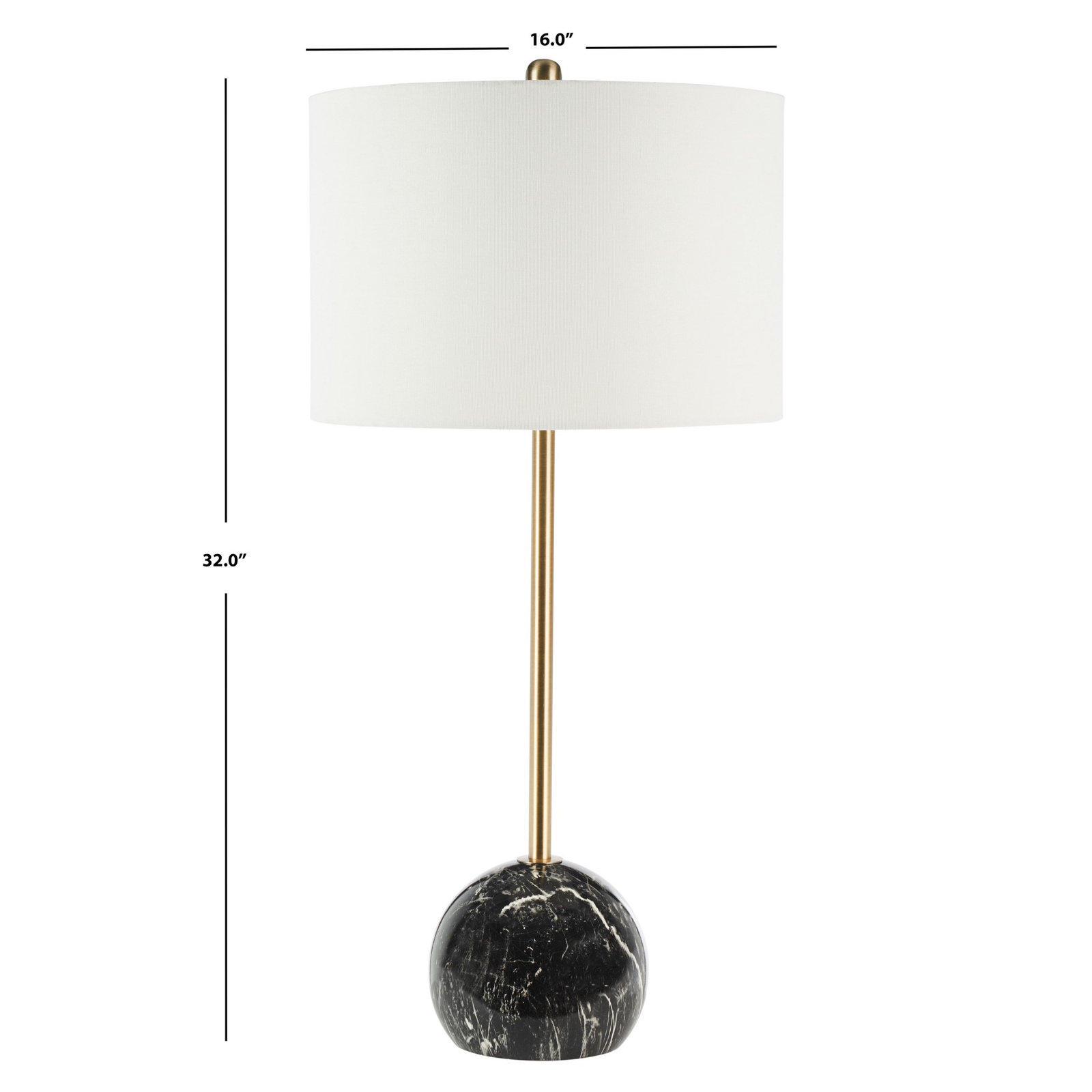 Hilda Marble USB Table Lamp, Gold/Black