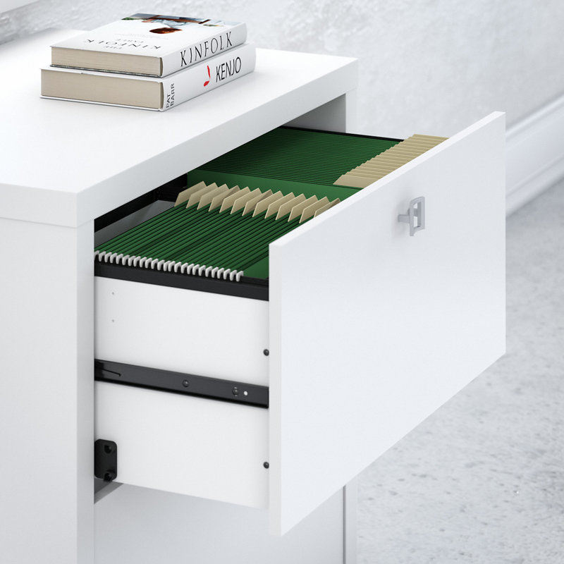 Ensemble de bureau d'écriture rectangulaire avec rehausse 5 pièces Office 500 Collection, Blanc pur / blanc pur