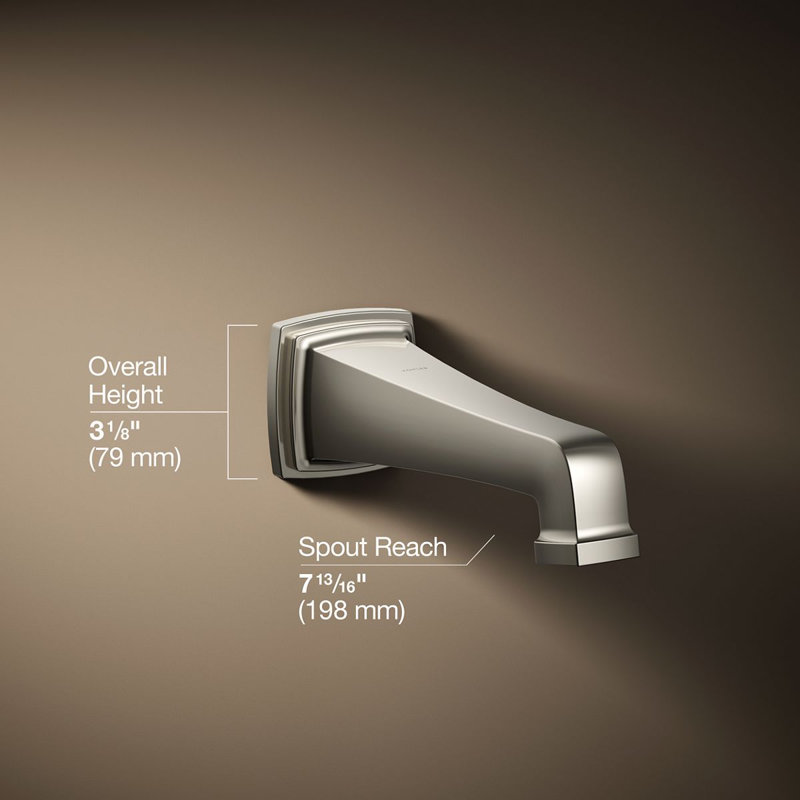 Riff Wall-Mount Non-Diverter Bath Spout, Cream