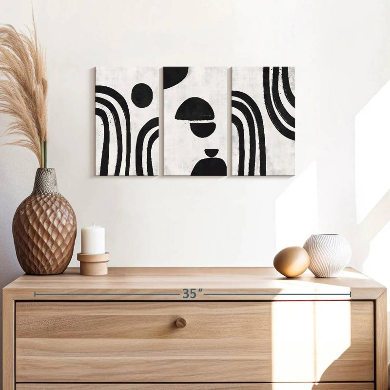 Impression sur toile simple et abstraite, H 12 po x l 26 po