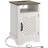 Rustic Side Table - Ul Charging, Open Shelf, Engineered Wood Tall Charging Station, Construction, White And Oak
