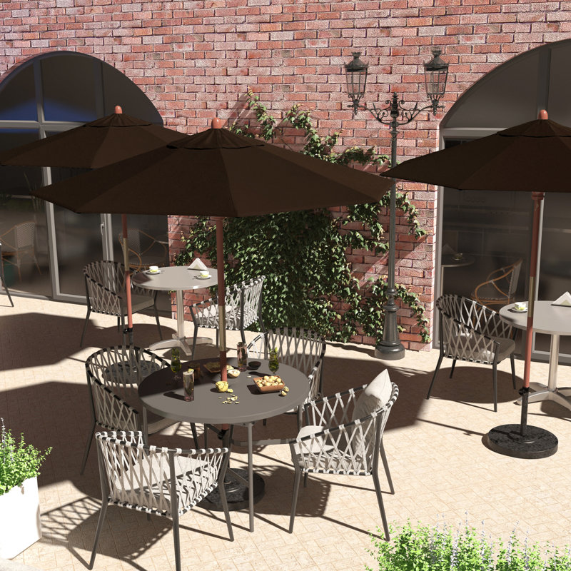 Parasol de marché 7 pi 6 po Arlo, Toile Sunbrella® brun baie