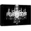 «Ornate Black & White Chandelier Silhouette Decor Lights Modern Art», reproduction d'art sur toile-93589474-93589479