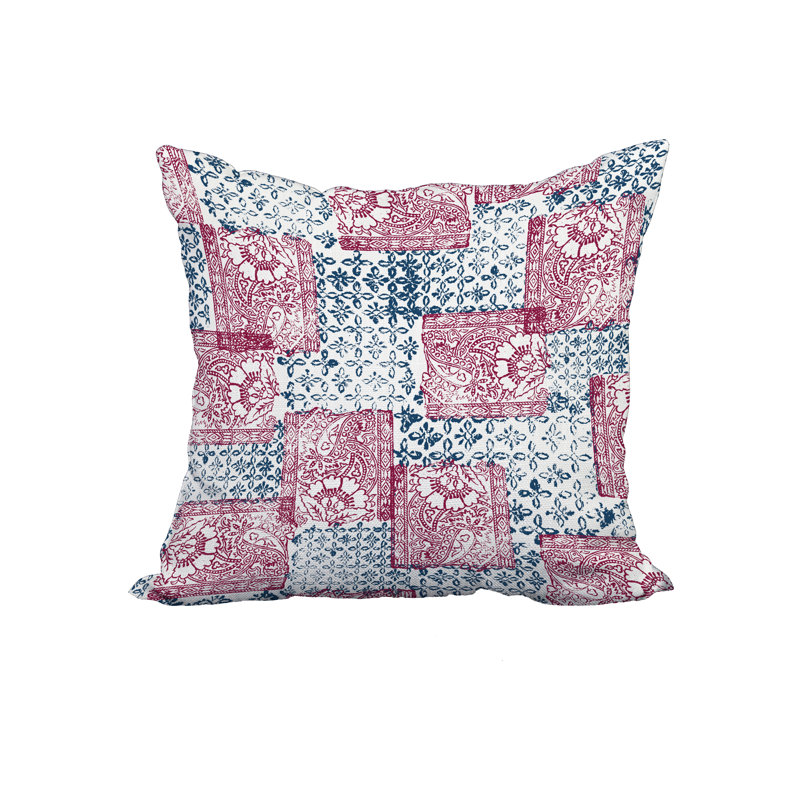  Housse de coussin carré en coton et insert, 20 po x 20 po, Rouge