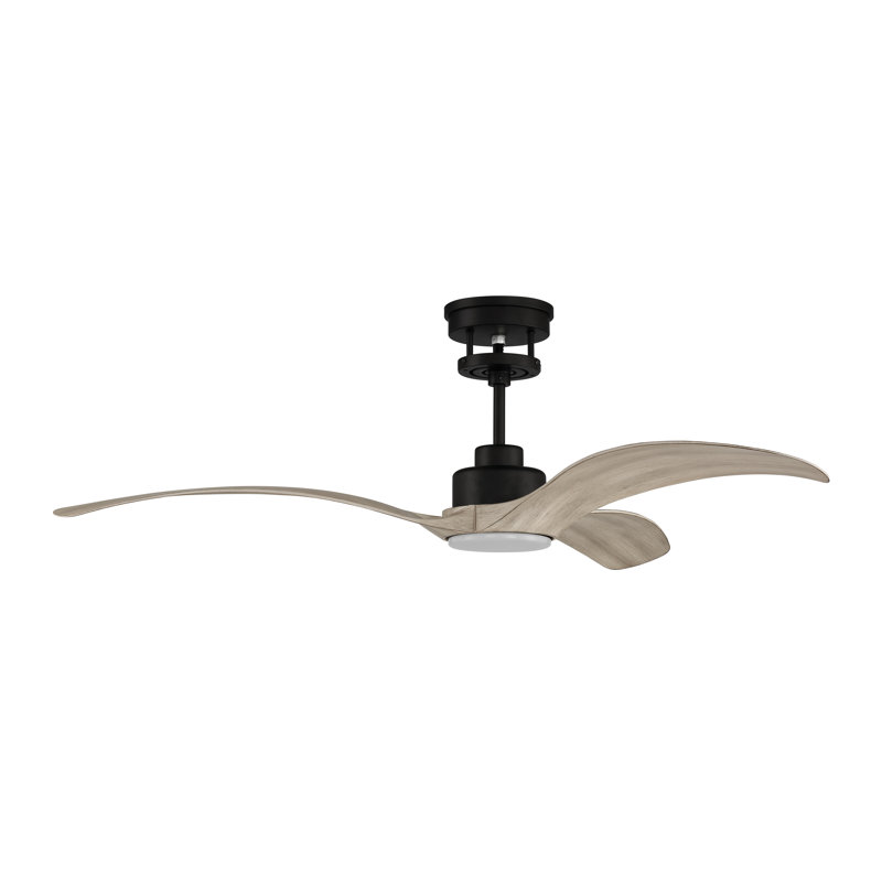 Alli 60'' Ceiling Fan with LED Lights, Flat Black/Beige