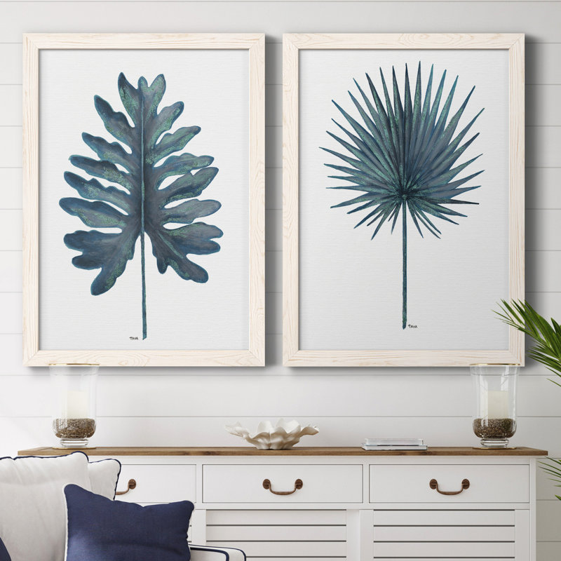 «Blue Oasis I», ensemble de 2 reproductions d'art, H 37,5 po x l 55 po x P 1,5 po, Toile blanche encadrée, Pas de tapis