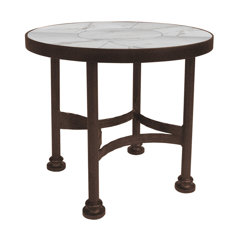 Classico Outdoor Round Side Table, Copper Creek, Pallazo White