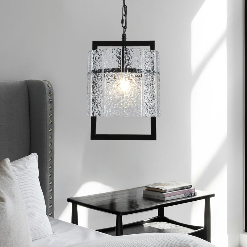 Luminaire suspendu en forme d'ondes de cuisine moderne noir mat à 1 lumière Jaxxton