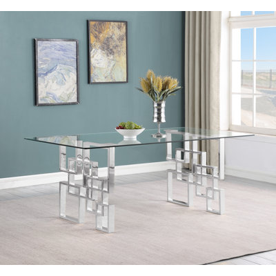 Marano Clear Tempered Glass Dining Table