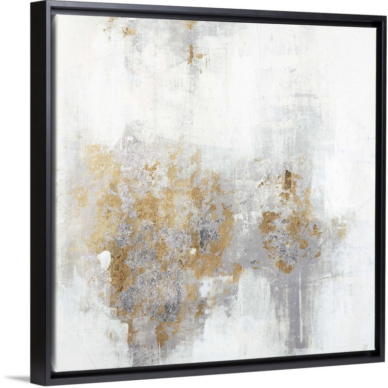 «Cali Gold III» par Joshua Schicker, reproduction sur toile, Cadre flottant noir, H 32 po x l 32 po x P 1,75 po