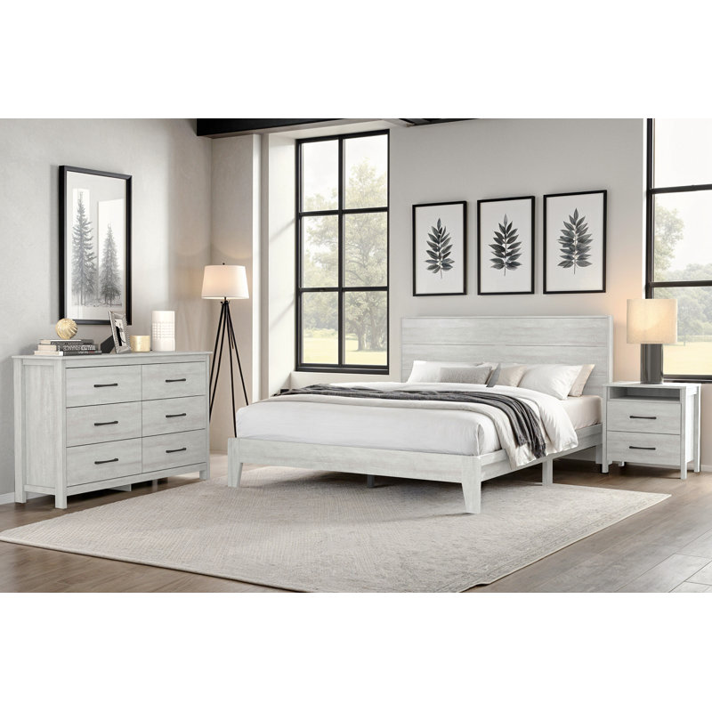 Allysyn Holmes 3 Piece Bedroom Set, Dusty Gray Oak, Queen