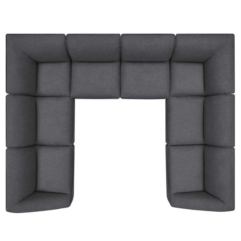 Mohrsville 8-Piece Sectional Sofa In Light Grey, Charcoal