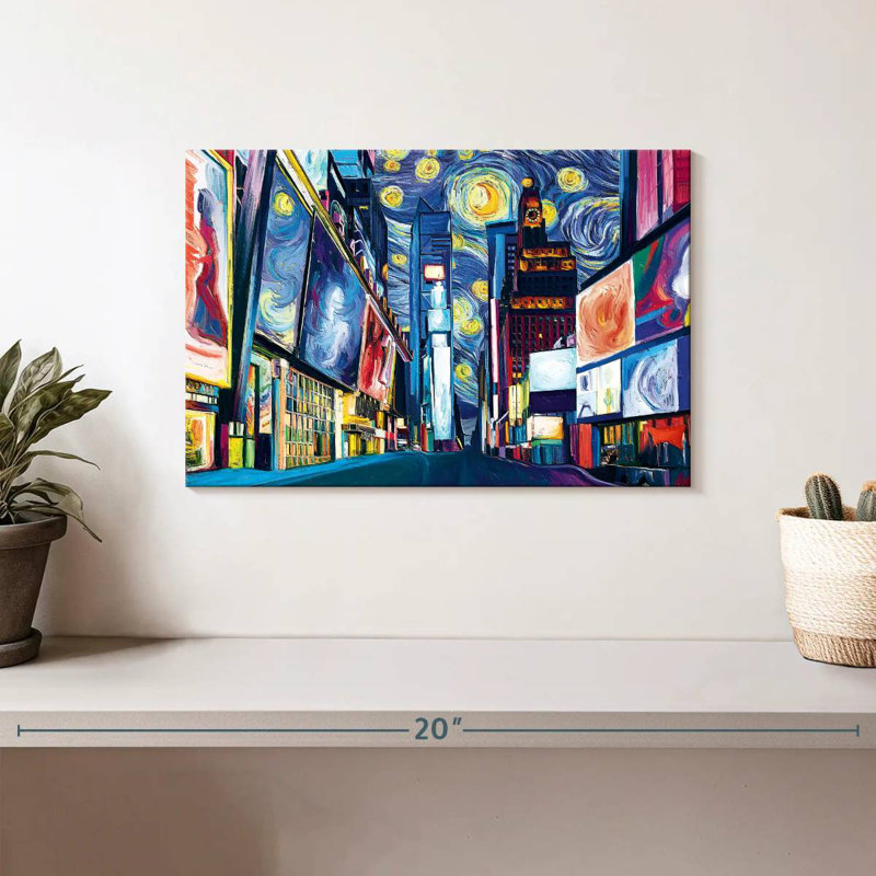 Lilie Time Square Starry Night, 8" H x 12" W
