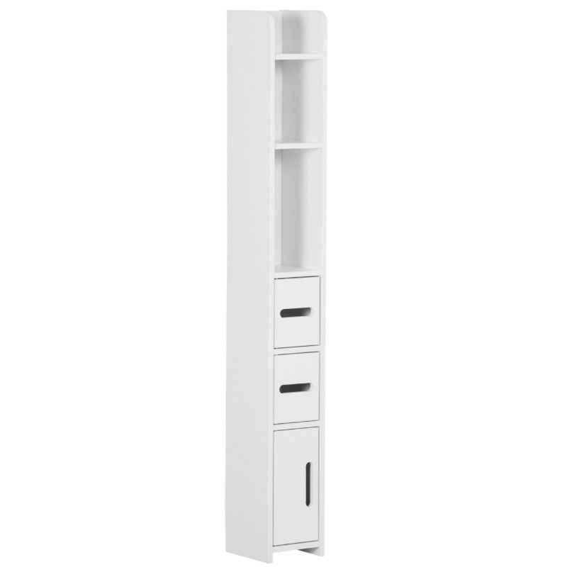 Engineered Wood Freestanding Bathroom Cabinet, White