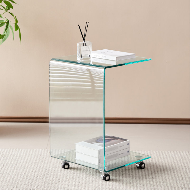 Table d'appoint en verre transparent