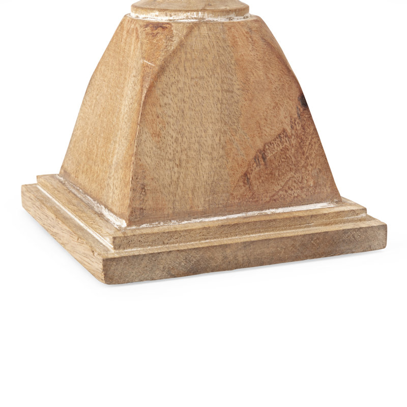 Natural Wood Hurricane Candle Holders Set of 5