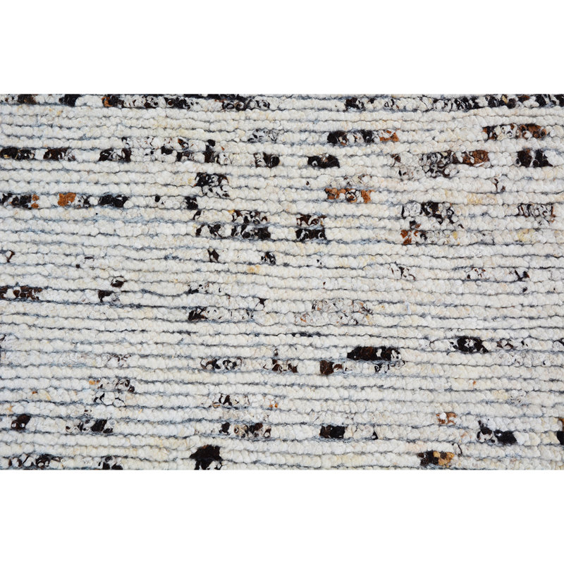 Wool Abstract Area Rug in Ivory, Rectangle 8' x 10'
