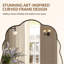 Miroir de salle de bain contemporain ondulé ovale festonné | Cadre en acier inoxydable-7627201-28707693