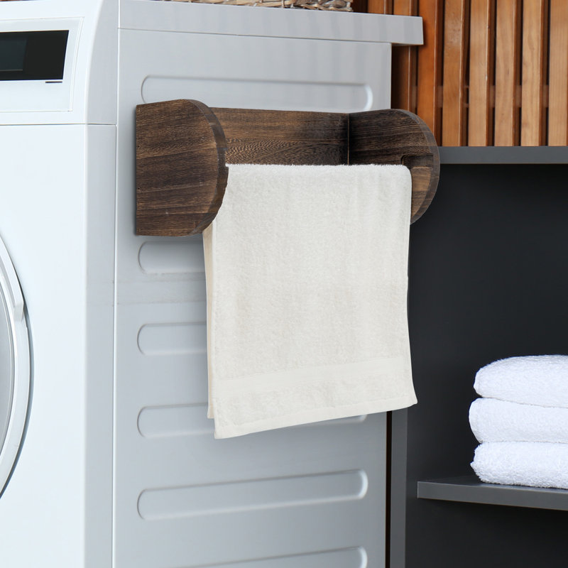 Porte-essuie-tout magnétique en bois massif Kitchen, Brun