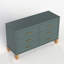 Commode double 6 tiroirs en bleu