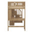 Lit surélevé en bois pour lit simple avec bureau, éclairage à DEL, supports de rangement et armoires-1508929358