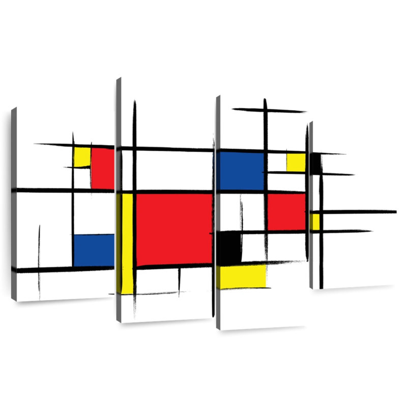 Avery Mondrian Inspired Rustic Abstract