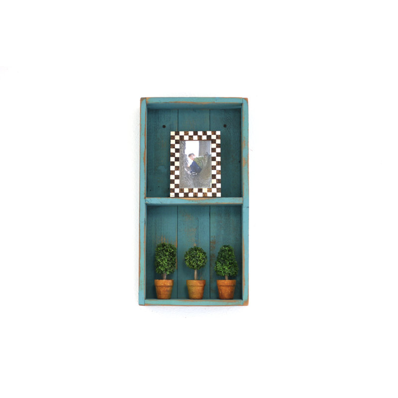 Étagère murale double case shadow, Turquoise, H 24 po x l 10 po x p 4 po