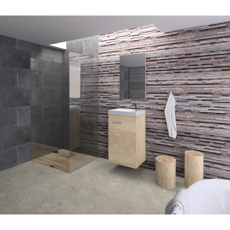 Anner 4000mm Bathroom Vanity with Integrated Ceramic Basin, Light Oak