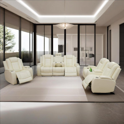 Ensemble de canapé de salon inclinable 3 pièces Softaura