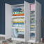 Armoire moderne blanche avec nombreuses tablettes, 57,1 po x 71,7 po x 21,7 po | Panneau de particules 100% enduit de mélamine | Rangement supplémentaire, fixation murale | Design élégant pour toute chambre à coucher ou espace de vie