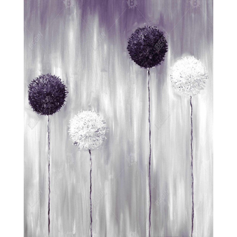 Purple Allium Flowers Print On Canvas, H 60 po x l 48 po