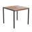 Agit Indoor/Outdoor Square Steel Framed Table with 4 Stackable Faux Teak Chairs-69347603-69347596