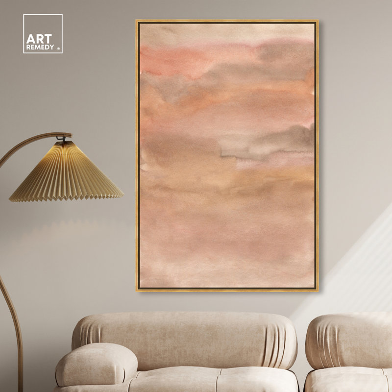 Large Gold Framed Abstract Canvas Wall Art