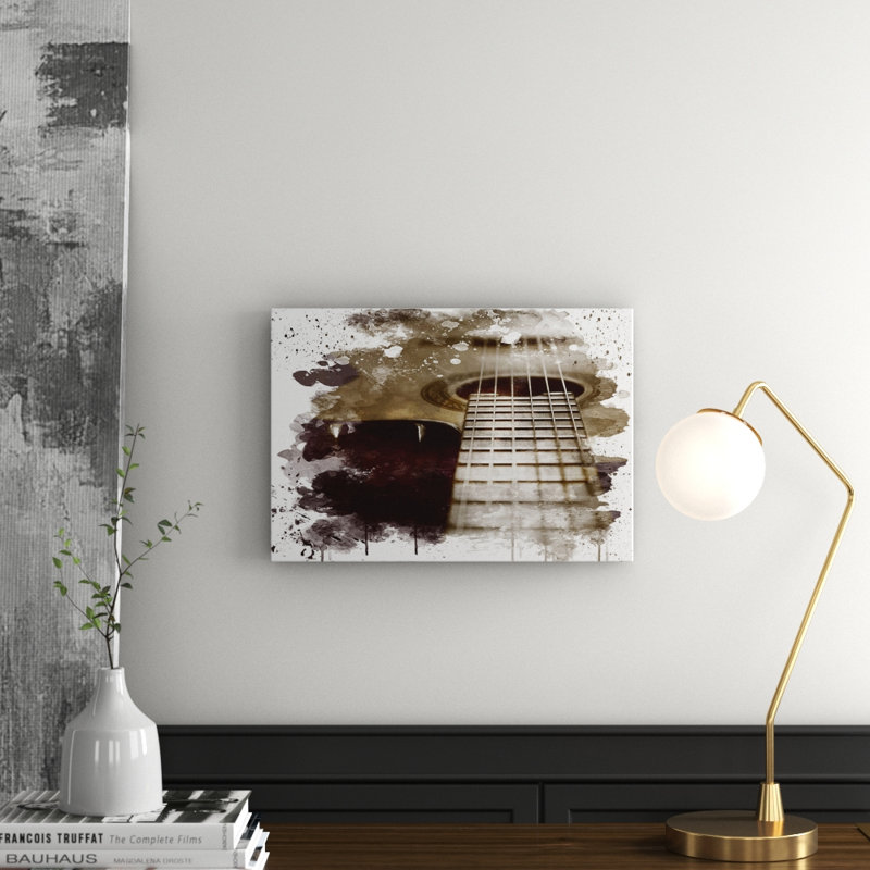 Acoustic Guitar - Wall Art, 70cm H x 100cm W, Wrapped Canvas