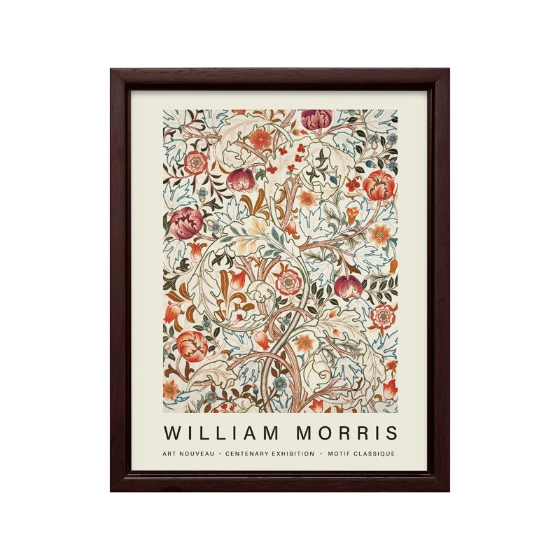 William Morris - Acanthus No1, Canevas, H 16 po x l 20 po, Encadrement brun