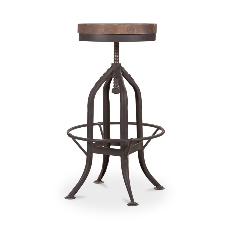 Brut Adjustable Height Swivel Bar Stool