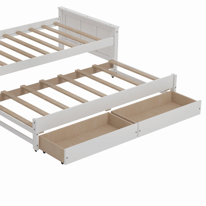 Lit simple avec rangement, Blanc