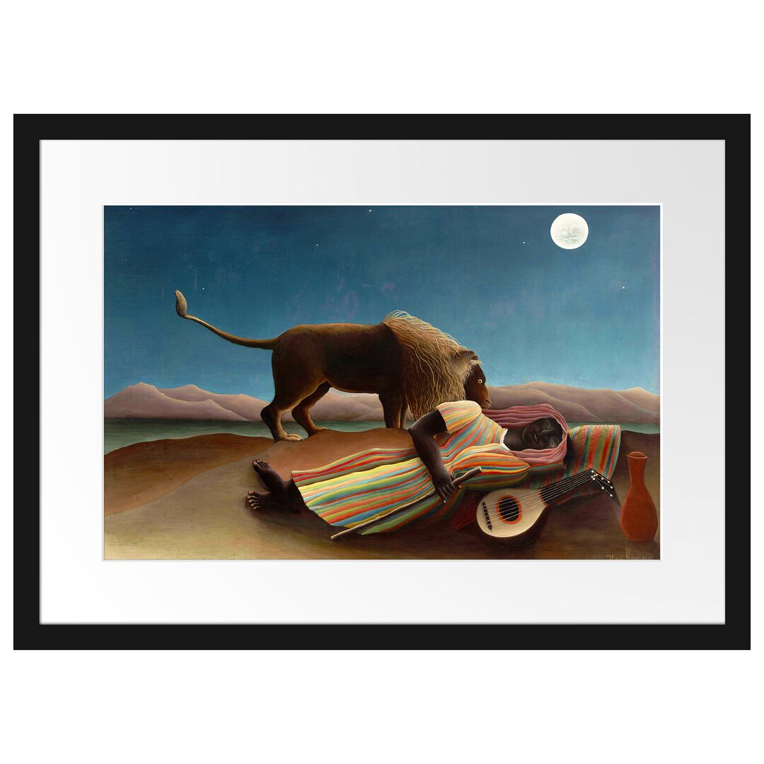 Gerahmter Kunstdruck Sleeping von Henri Rousseau