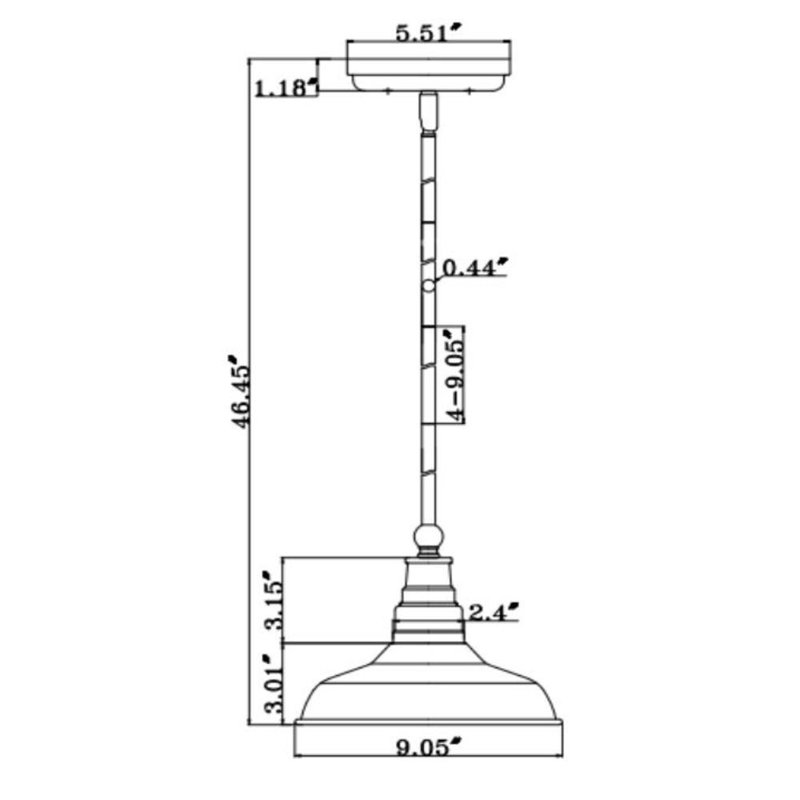 Caryn 1 - Light Silver Single Pendant, Galvanized