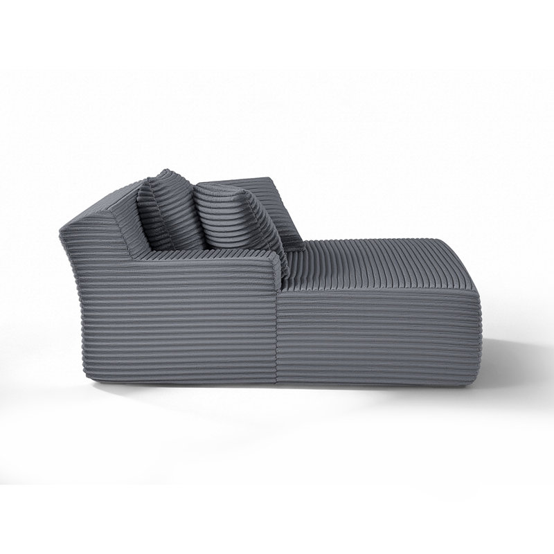 Méridienne intérieure de 66 pouces, canapé-lit surdimensionné avec coussin, coussin de lit en fausse fourrure de luxe, fauteuil de lecture avec accoudoirs, canapé de salon en nuage, aucun assemblage requis