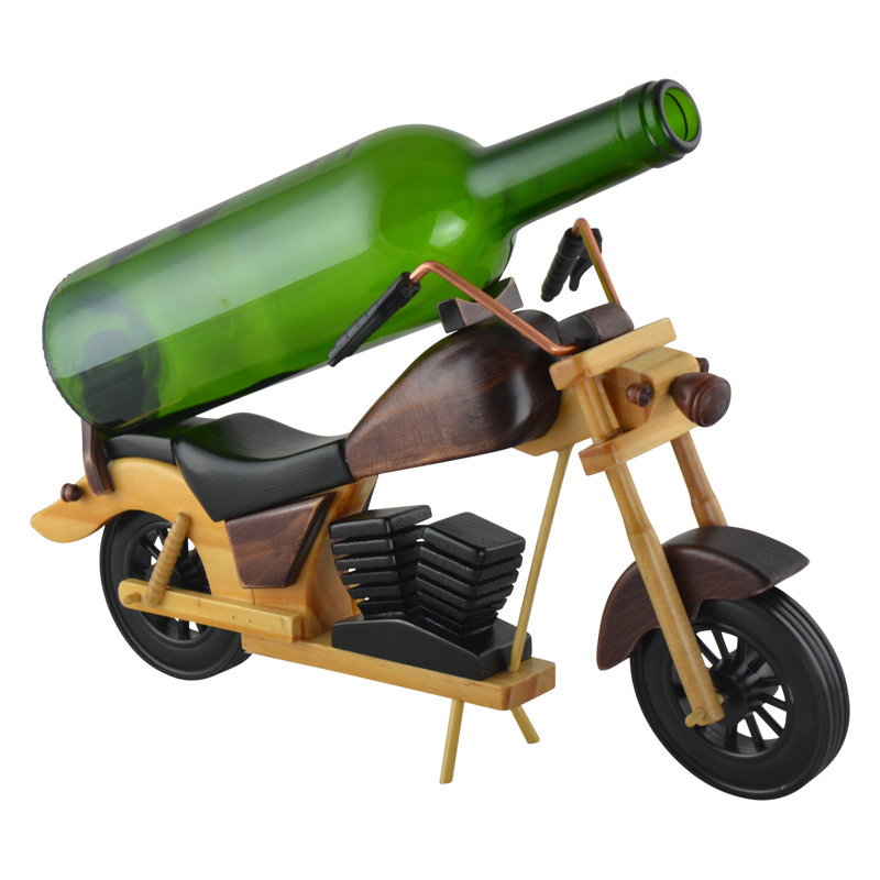 Wooden Motorcycle Wine Bottle Holder