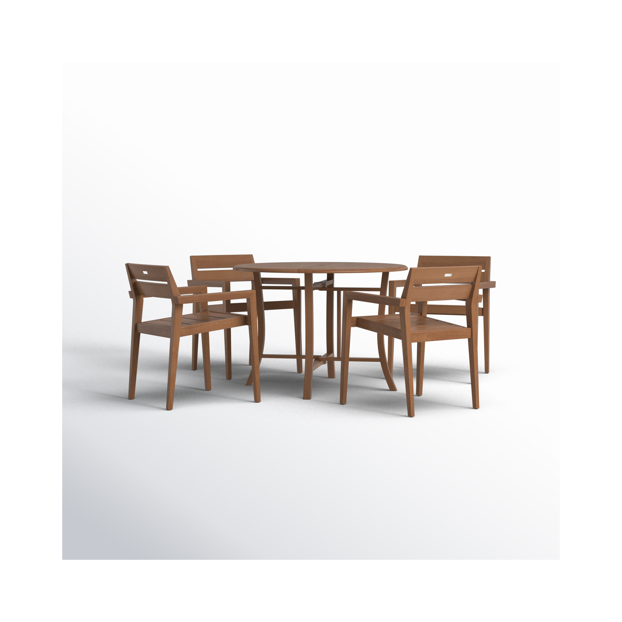 Kinsler Round 4 - Person Dining Set, 30" H x 48" W x 48" D